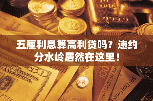 济南五厘利息算高利贷吗？违约分水岭居然在这里！