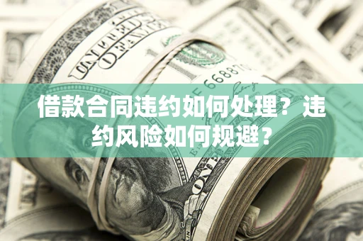 济南借款合同违约如何处理？违约风险如何规避？